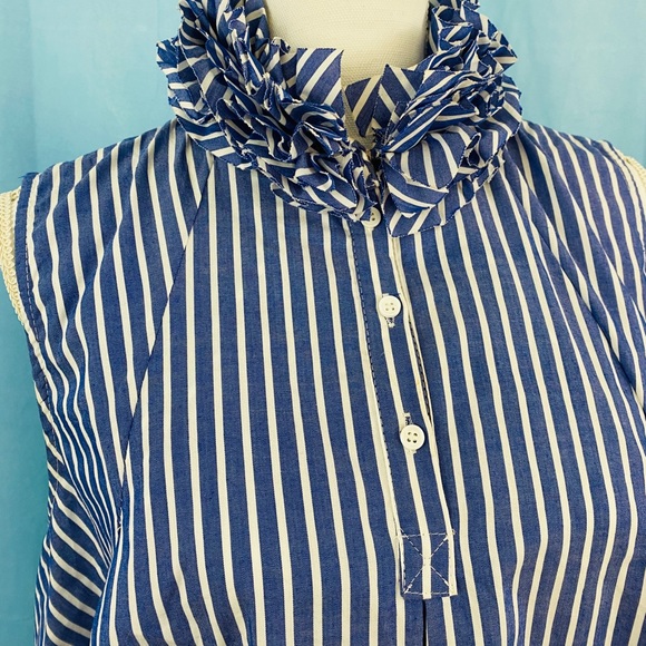 STYLE asymmetrical multi-layered ruffled neckline baby doll swing shirt, - Picture 3 of 3